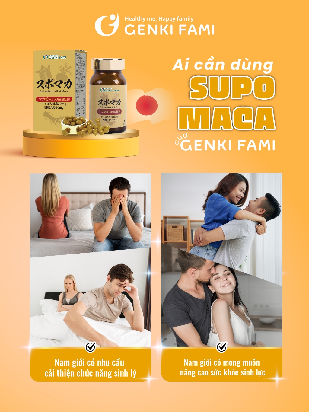 Ảnh Viên Uống chiết Xuất Hàu Biển, Nhân Sâm, Kẽm, Baba, Bổ Thận, Tăng Cường Sinh Lý Nam Supo Maca Genki Fami Nhật Bản 2