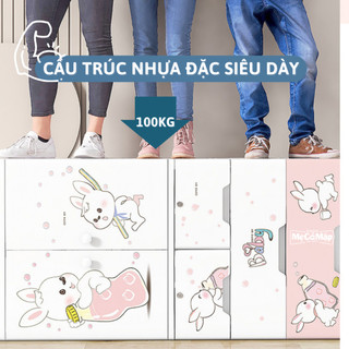 Tủ Nhựa Nhiều Tầng Đa Năng Chất Liệu Siêu Bền, Tủ Quần Áo Dày Dặn Có Ngăn Treo, Bảo Hành 1 Năm