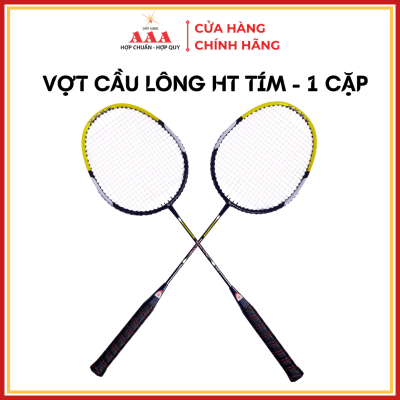 Vợt cầu lông HT Tím cặp + TẶNG TÚI ĐỰNG VỢT - 100% Thép Mạ Crom, Sơn Tím Cực Đẹp, Lưới 9kg, 68 x 22 cm – Giá tốt — ảnh 1