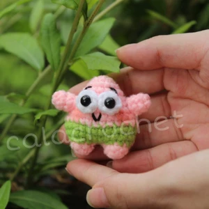 Móc khoá Patrick Start sao biển mini bằng len handmade, thích hợp làm quà tặng trang trí đáng yêu