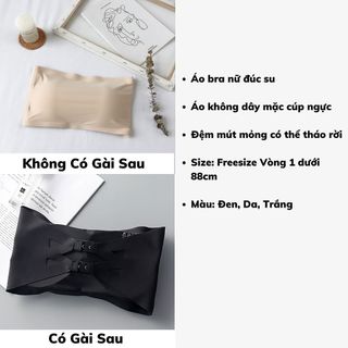 Áo bra nữ không dây mặc cúp ngực chất su mềm mịn đệm mút mỏng ôm ngực có thể tháo rời DEVARI B8883