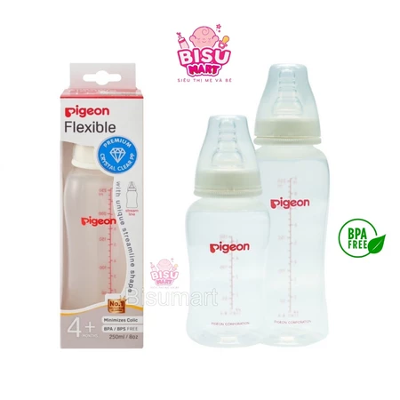 Bình Sữa Pigeon cổ hẹp Streamline cho bé nhựa PP 250ml