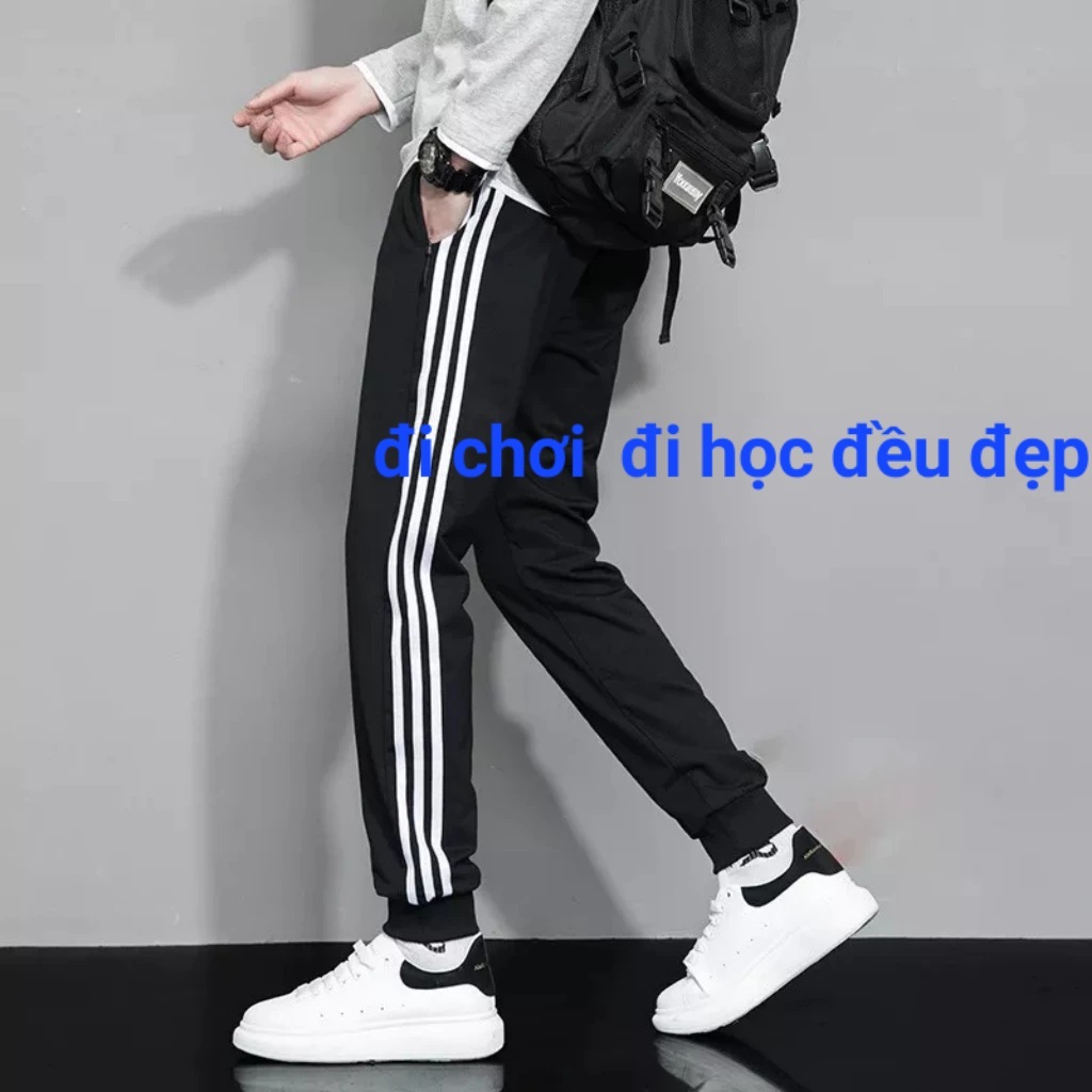 QUẦN THỂ THAO NAM DÀI 3 SỌC DẦY  DẶN CO GIẢN NHẸ MẶT  ĐI HỌC ĐI LÀM ĐỀU ĐẸP