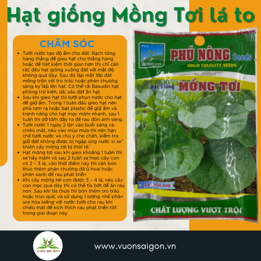 Hạt giống Mồng Tơi lá to Phú Nông 4