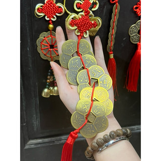 Dây đồng hoa mai ngũ phúc loại to 6cm vật phẩm phong thuỷ hút tài lộc