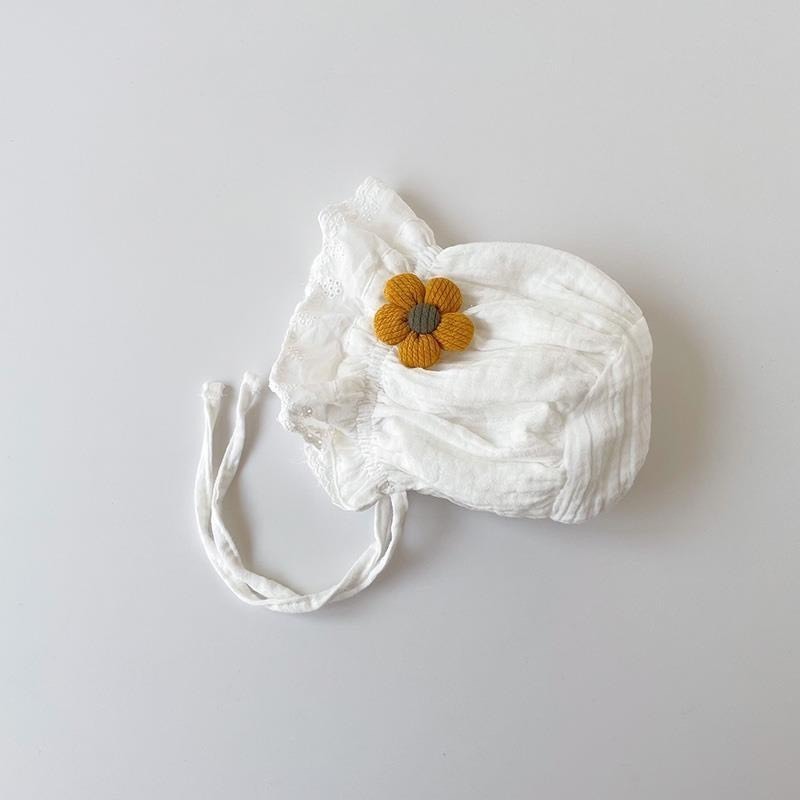 Nón mũ sơ sinh,Mũ tiểu thư chất muslin thoàng mát thấm hút tốt cho bé gái mesocshop