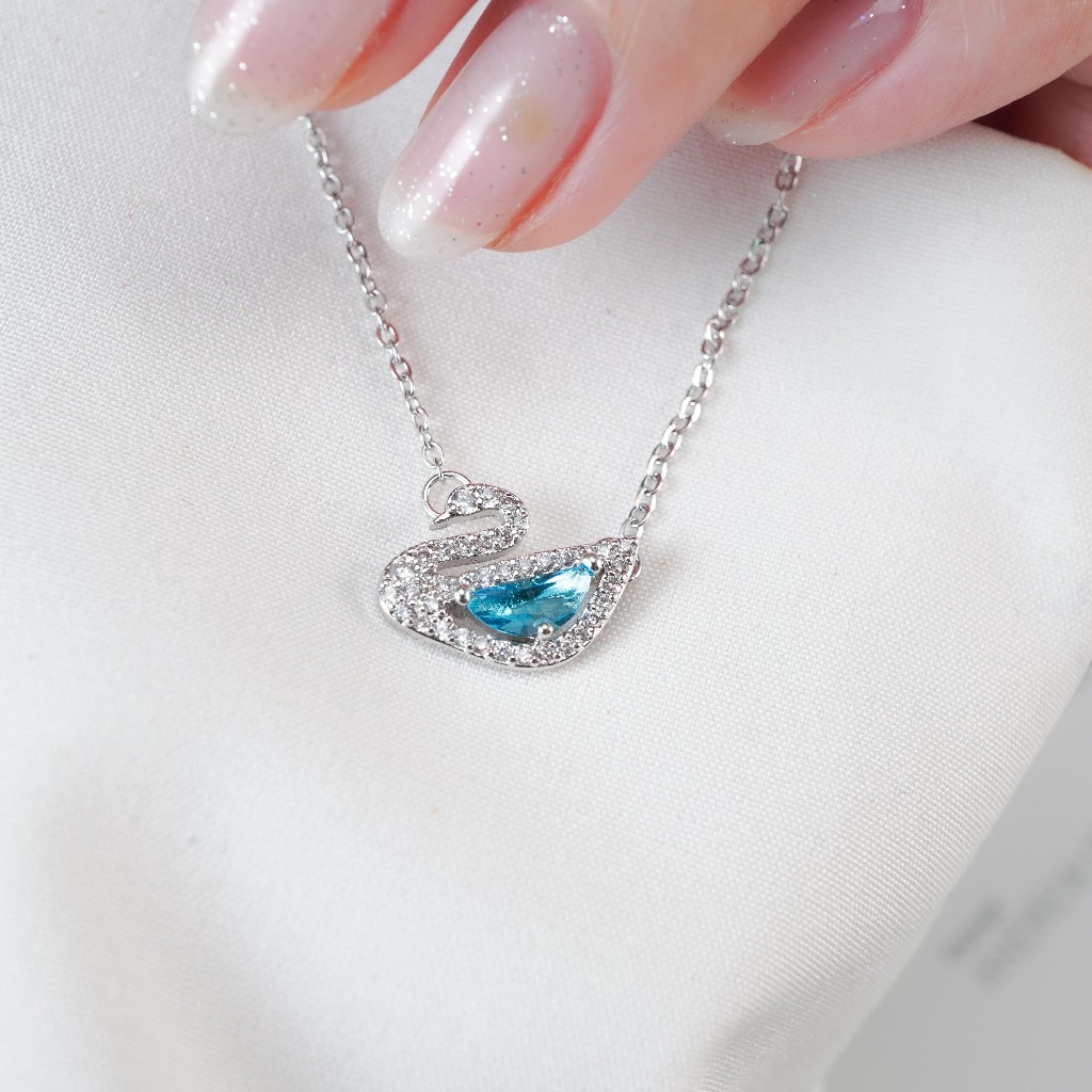 Ảnh Dây chuyền thiên nga LAMY Crystal Swan Necklace Blue 6042 3