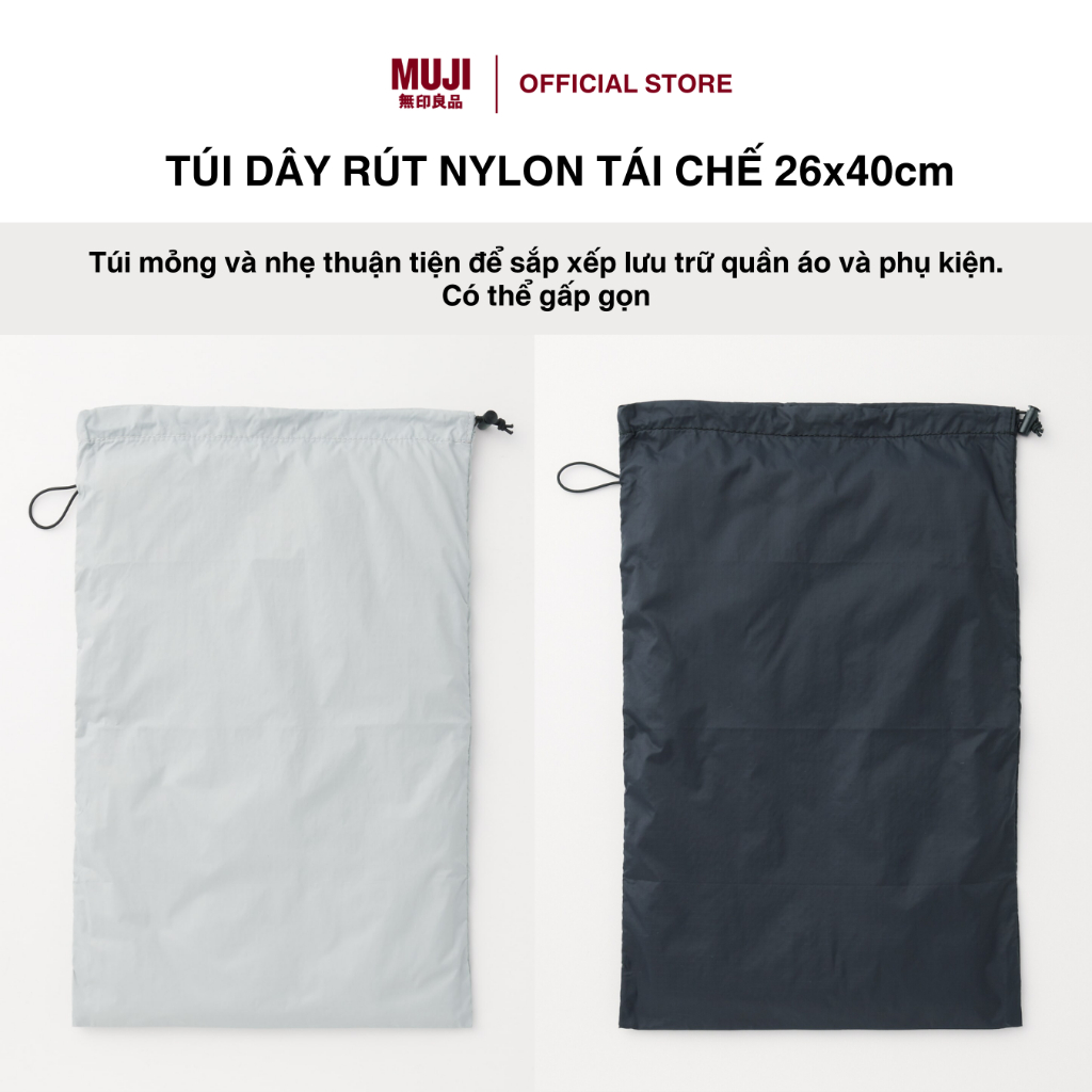 Túi Dây Rút Nylon Tái Chế 26x40cm MUJI | Shopee Việt Nam