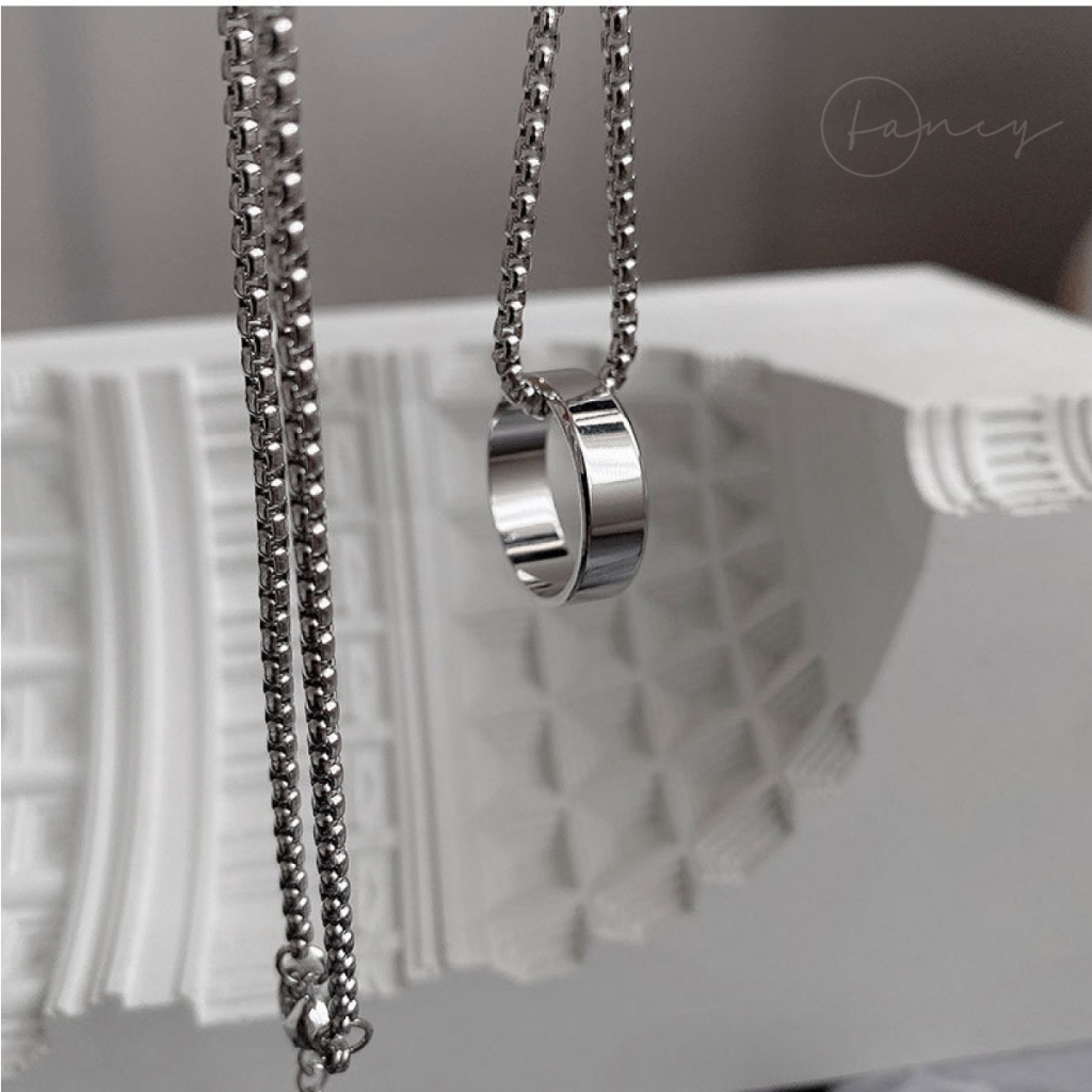 Dây chuyền mặt nhẫn nam nữ titan không gỉ dây chuyền Unisex cá tính dây chuyền nam