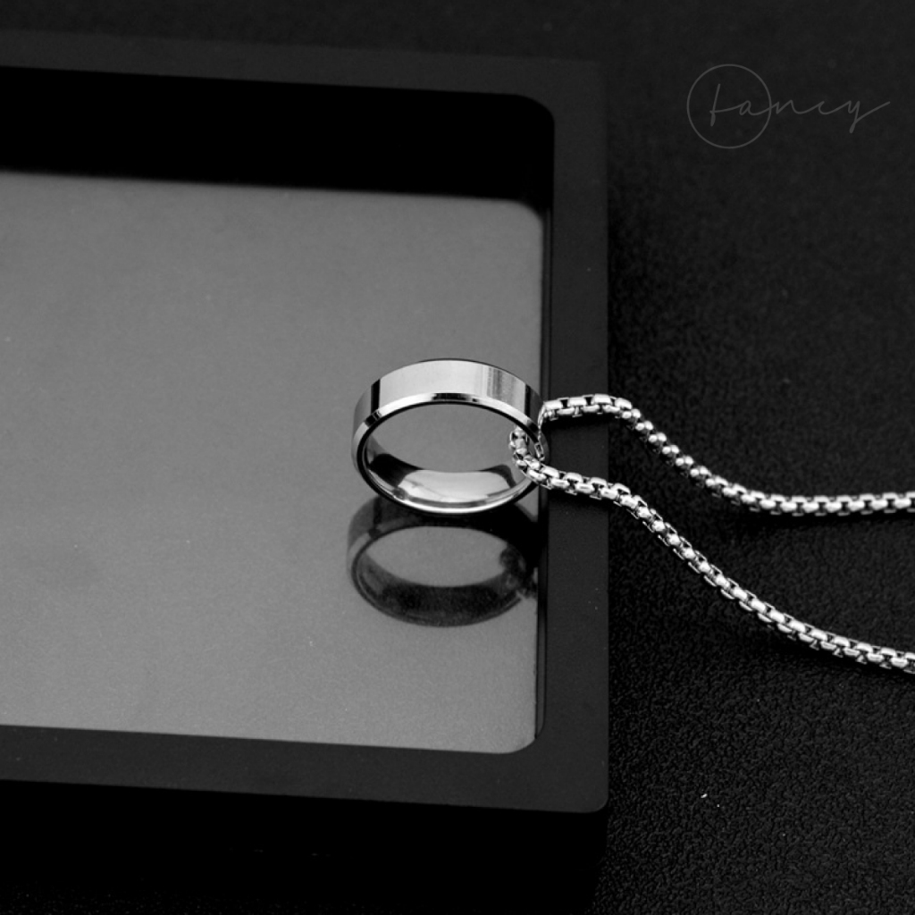 Dây chuyền mặt nhẫn nam nữ titan không gỉ dây chuyền Unisex cá tính dây chuyền nam