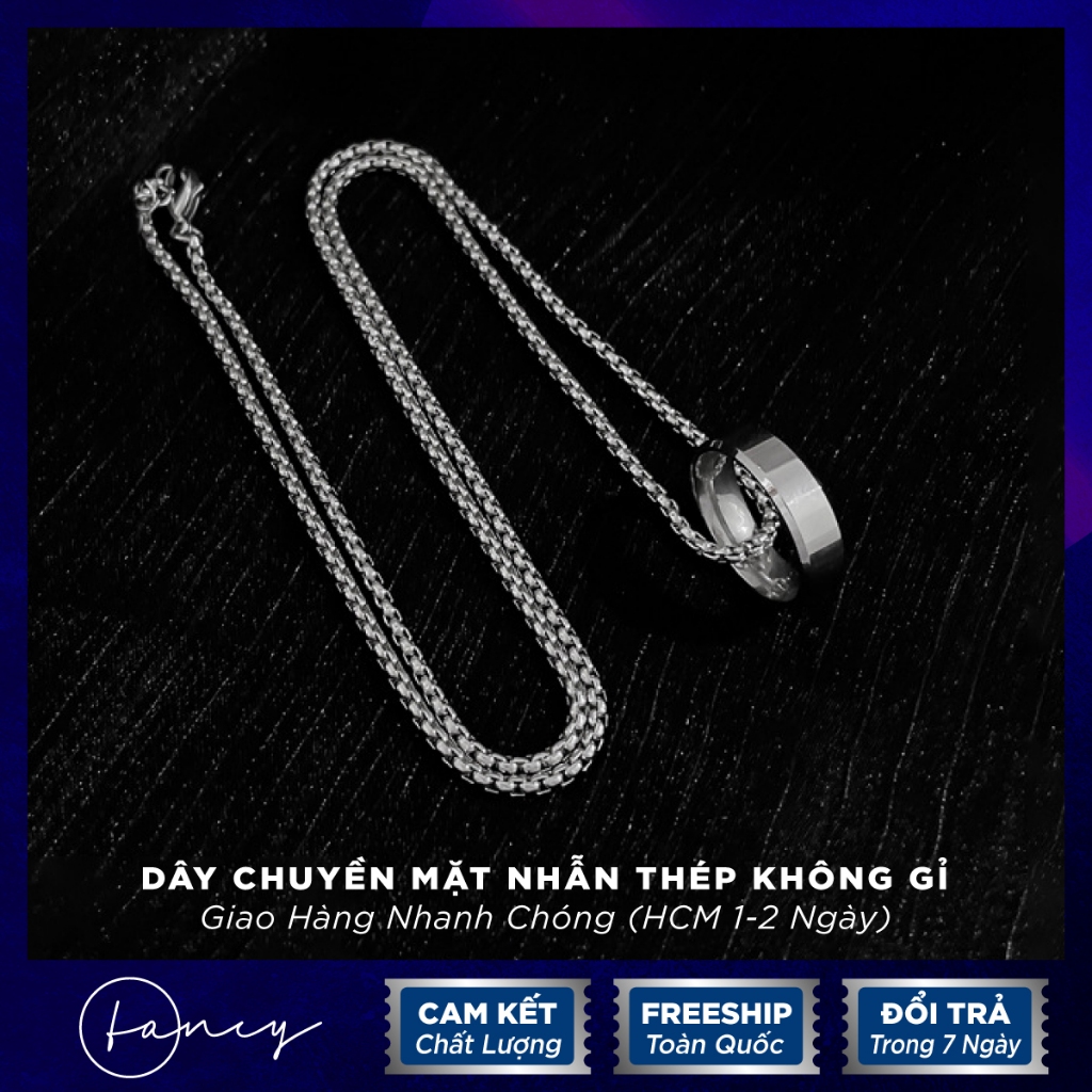 Dây chuyền mặt nhẫn nam nữ titan không gỉ dây chuyền Unisex cá tính dây chuyền nam