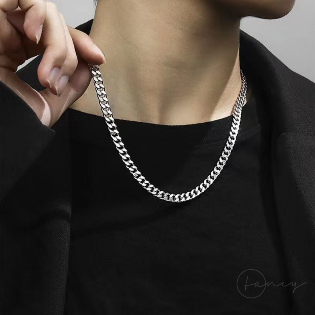 Dây chuyền titan bản lật không gỉ cá tính dành cho nam vòng cổ nam thời trang | fancy .
