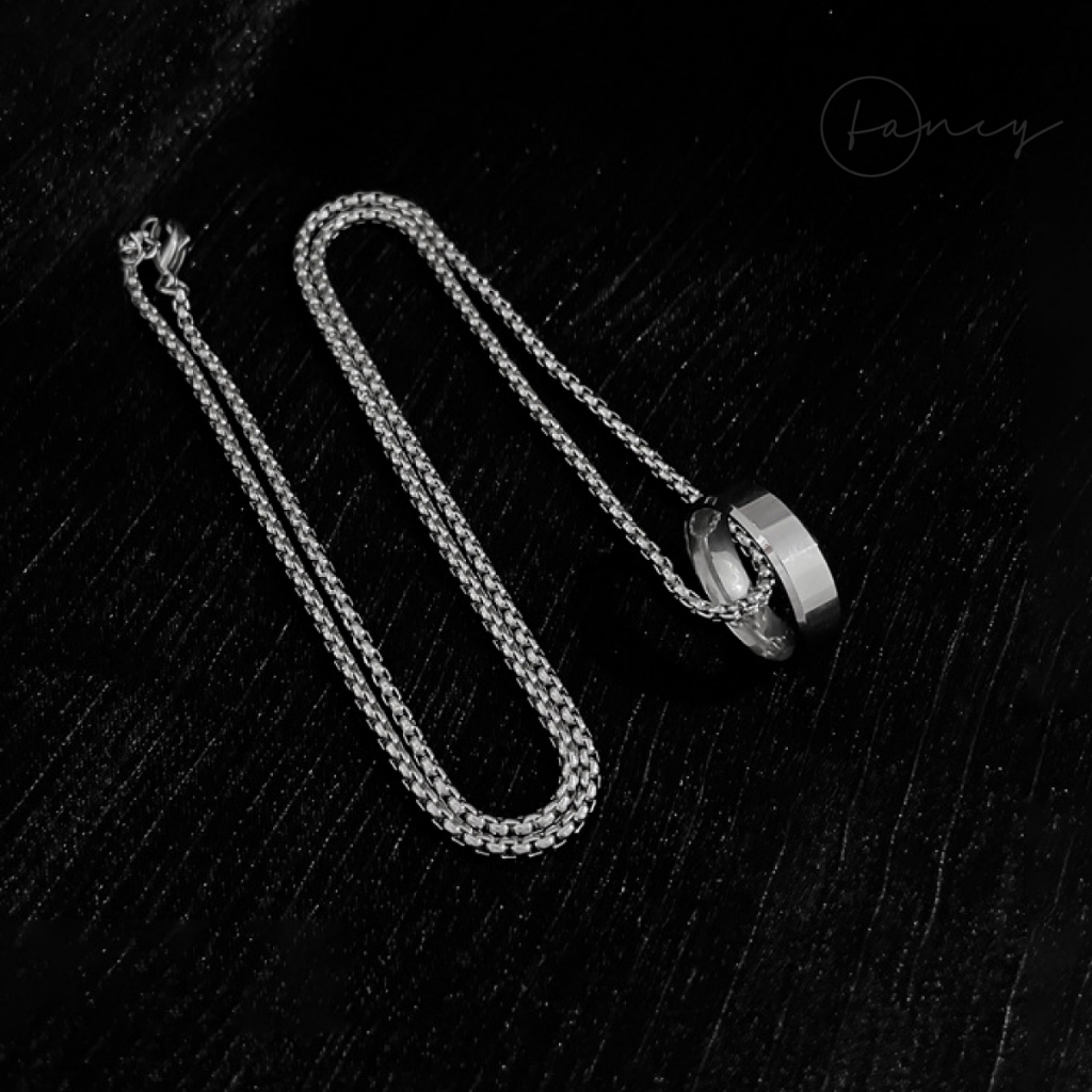 Dây chuyền mặt nhẫn nam nữ titan không gỉ dây chuyền Unisex cá tính dây chuyền nam