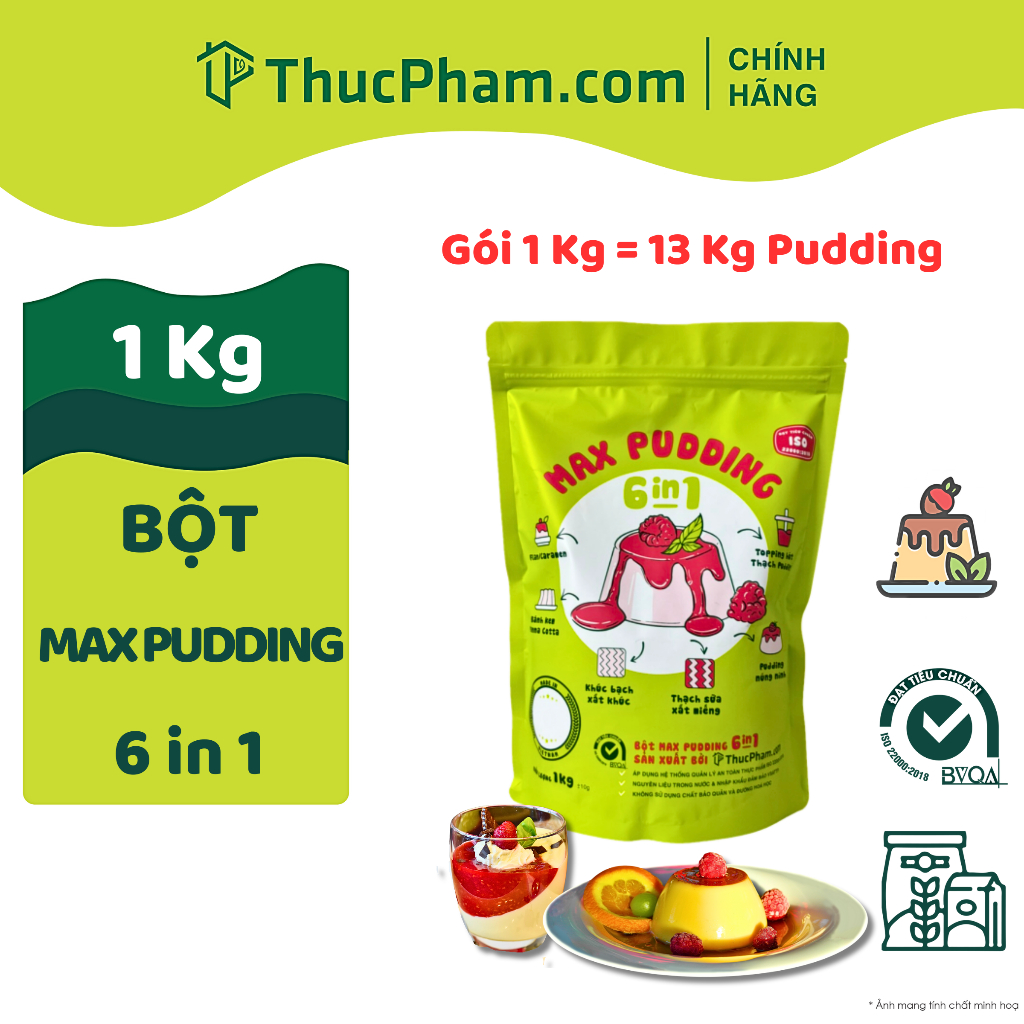 1KG Bột Pudding 6in1 ThucPham.Com 30 Vị Làm Pudding Núng Nính, Thạch ...