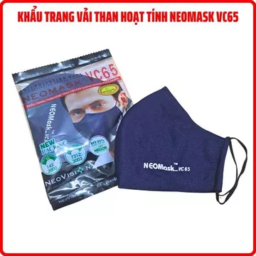 Khẩu trang than hoạt tính NEOMASK VC65 ĐEO TAI CHỐNG BỤI - Tặng miếng lọc