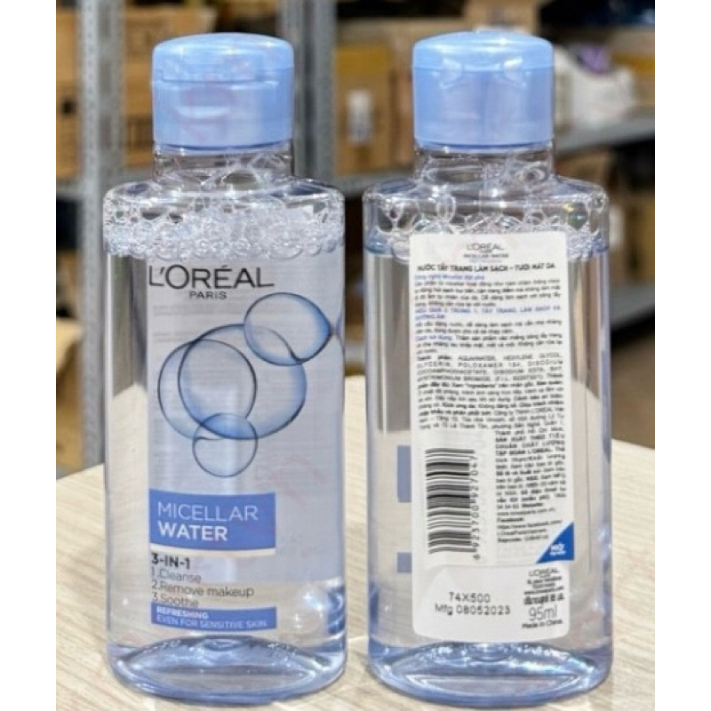 Nước Tẩy Trang L'Oreal Paris Cho Mọi Loại Da 3-in-1 Loreal Micellar Water 95ml