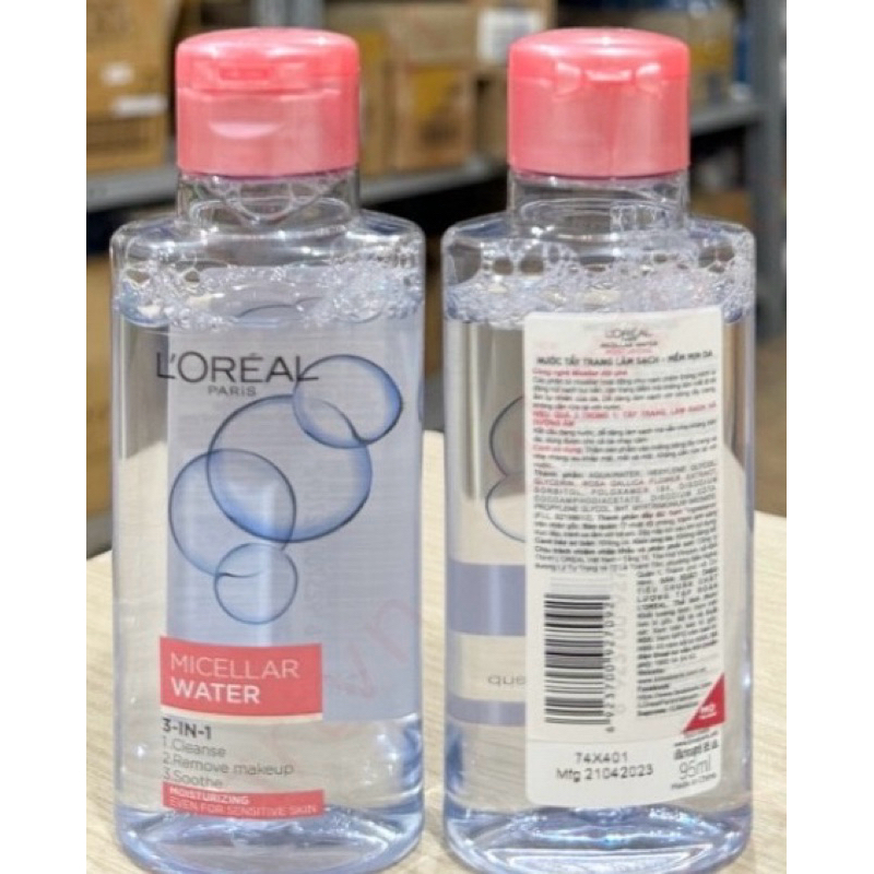 Nước Tẩy Trang L'Oreal Paris Cho Mọi Loại Da 3-in-1 Loreal Micellar Water 95ml