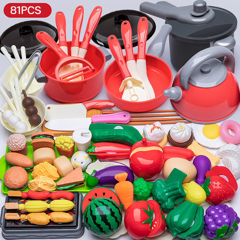 Bộ Đồ Chơi Nấu Ăn Nhà Bếp Cho Bé - Sáng Tạo Với Bé Gái và Bé Trai, Cắt Trái Cây, Mô Phỏng Bữa Ăn