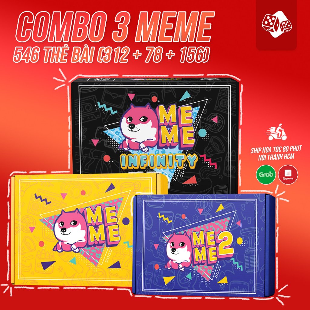 Bài MEME 546 lá CAO CẤP giấy cứng chống nước TOP BOARDGAME | Shopee ...