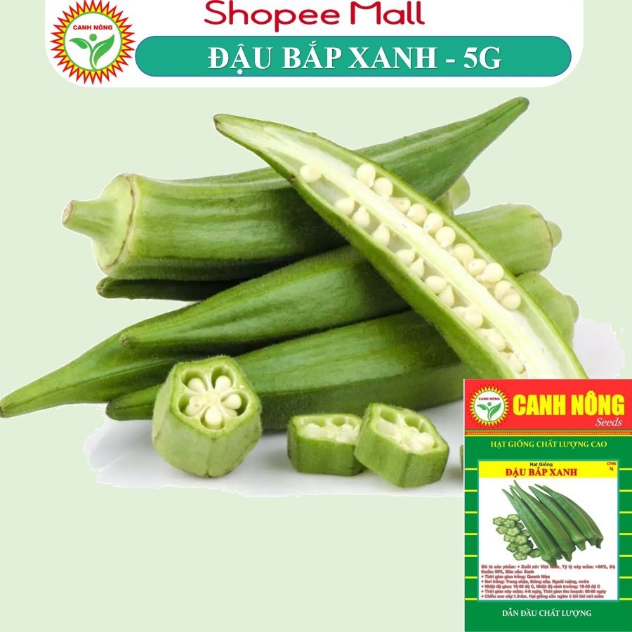 Hạt giống Đậu Bắp Xanh Lai F1 (5g~100 hạt) thân lùn - trái sai, trồng quanh năm - Hạt giống CANH NÔNG