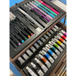 Bộ màu vẽ hộp gỗ 151 chi tiết, bộ màu vẽ cho bé, quà tặng cho bé - COLORMATE