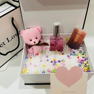 (SWL) Combo hộp túi quà kèm phụ kiện và son bộ 3 xinh xắn, quà tặng valentine, sinh nhật ý nghĩa