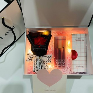 (SWL) Combo hộp túi quà kèm phụ kiện và son bộ 3 xinh xắn, quà tặng valentine, sinh nhật ý nghĩa
