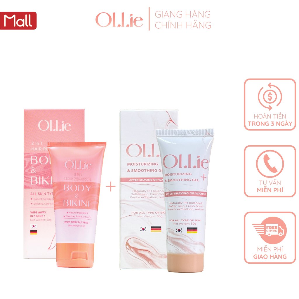 Ảnh Kem tẩy lông OLLIE , tẩy lông vùng cô bé, nách, tay, chân, triệt lông an toàn không đau rát 50ml 4