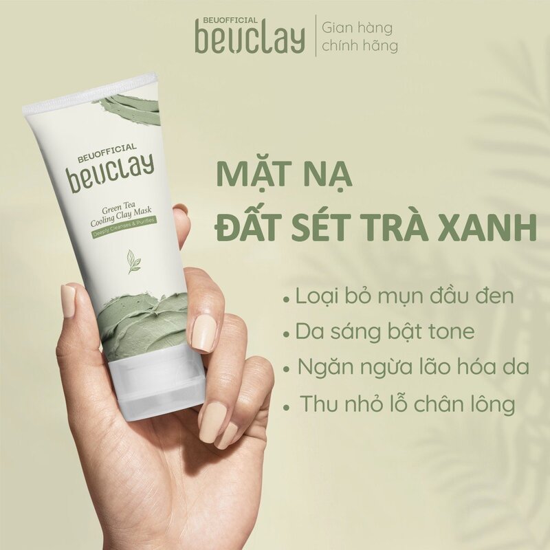 Ảnh Mặt nạ đất sét BEUCLAY trà xanh sáng da, se khít lỗ chân lông, kiểm soát dầu 70g 1