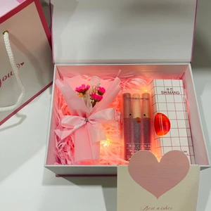 Combo hộp túi quà kèm phụ kiện và son bộ 3 xinh xắn, quà tặng valentine, sinh nhật ý nghĩa