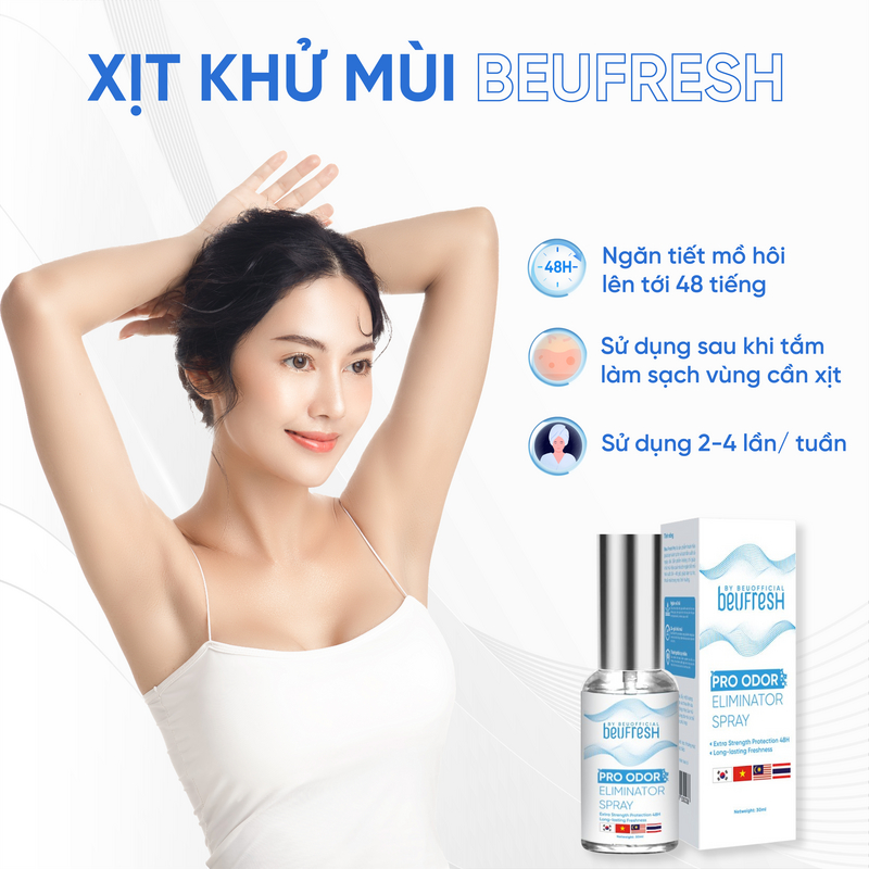 Ảnh [Độc quyền Livestream] Xịt khử mùi toàn thân, lăn khử mùi BEUFRESH ngăn tiết mồ hôi, hạn chế mùi cơ thể 30ml 3