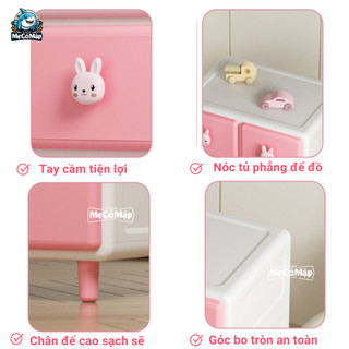 Tủ Nhựa Cho Bé Nhiều Ngăn Chính Hãng Pakey, Tủ Đựng Đồ Bền Đẹp Nhiều Màu Thiết Kế Gấu Thỏ Ngộ Nghĩnh