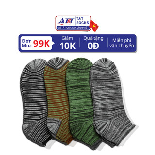 Vớ Tất Cổ Ngắn Kẻ Vằn T&T SOCKS Nhiều Màu Thoáng Khí Khử Mùi Êm Ái TRỊNH CHUNG - NU323