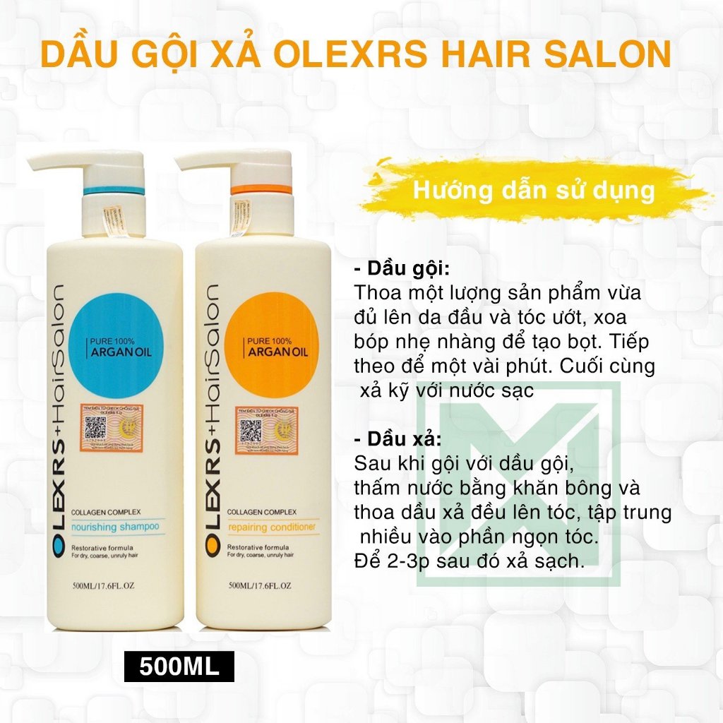 Ảnh Dầu gội xả Olexrs Hair Salon 500ml, phục hồi, chống rụng kích mọc tóc 3