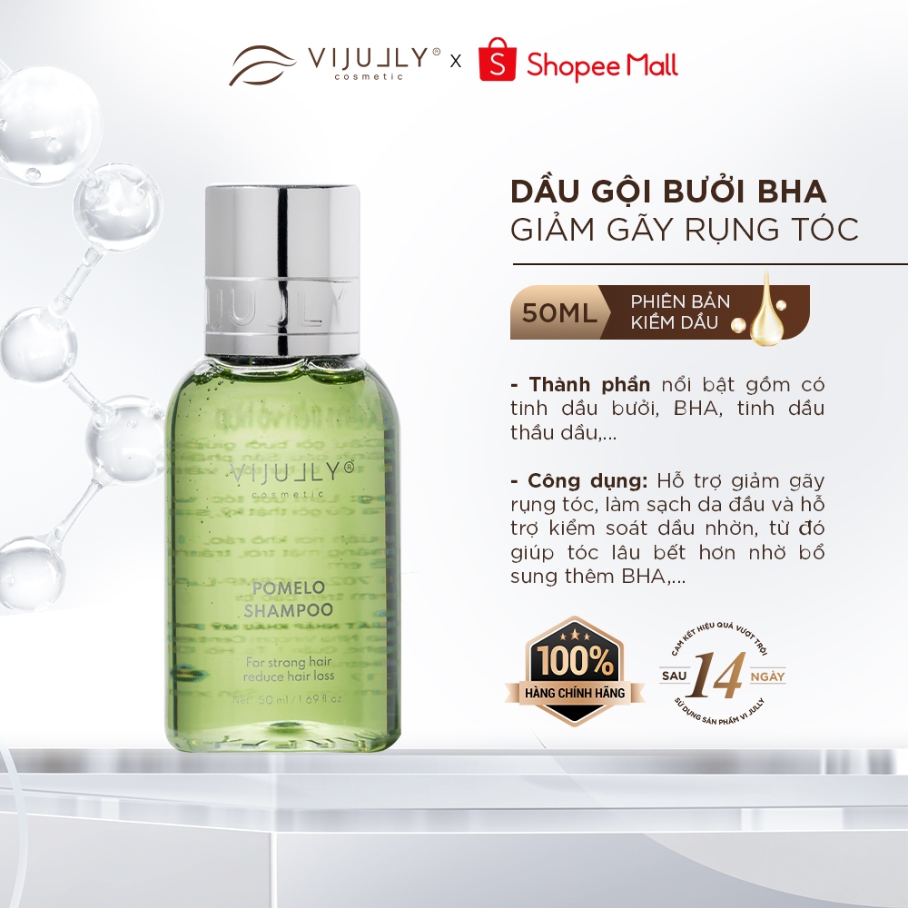 Ảnh SPECIAL DEAL - Xịt dưỡng tóc tinh dầu bưởi (Hair Lotion) Vi Jully 150ml TẶNG Dầu gội bưởi ngăn rụng, kiềm dầu BHA 50ML 1