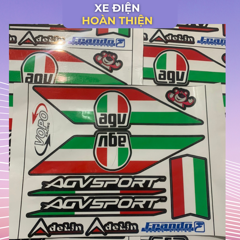 [Tặng 1 Tem racing ] Tem cờ Ý Italia Itali dán xe điện xmen loại cao ...