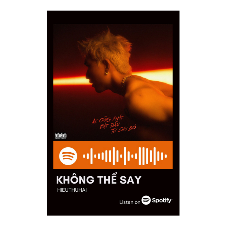 [Vui lòng đặt từ 2c]Thẻ Spotify ca sĩ Hiếu Thứ Hai (có thể quét được mã)