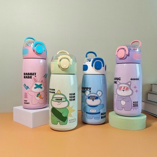 Bình Giữ Nhiệt Inox 316 Dung Tích 470ml và 620ml, Kèm Ống Hút Tiện Lợi Dành Cho Trẻ Em, Cao Cấp.