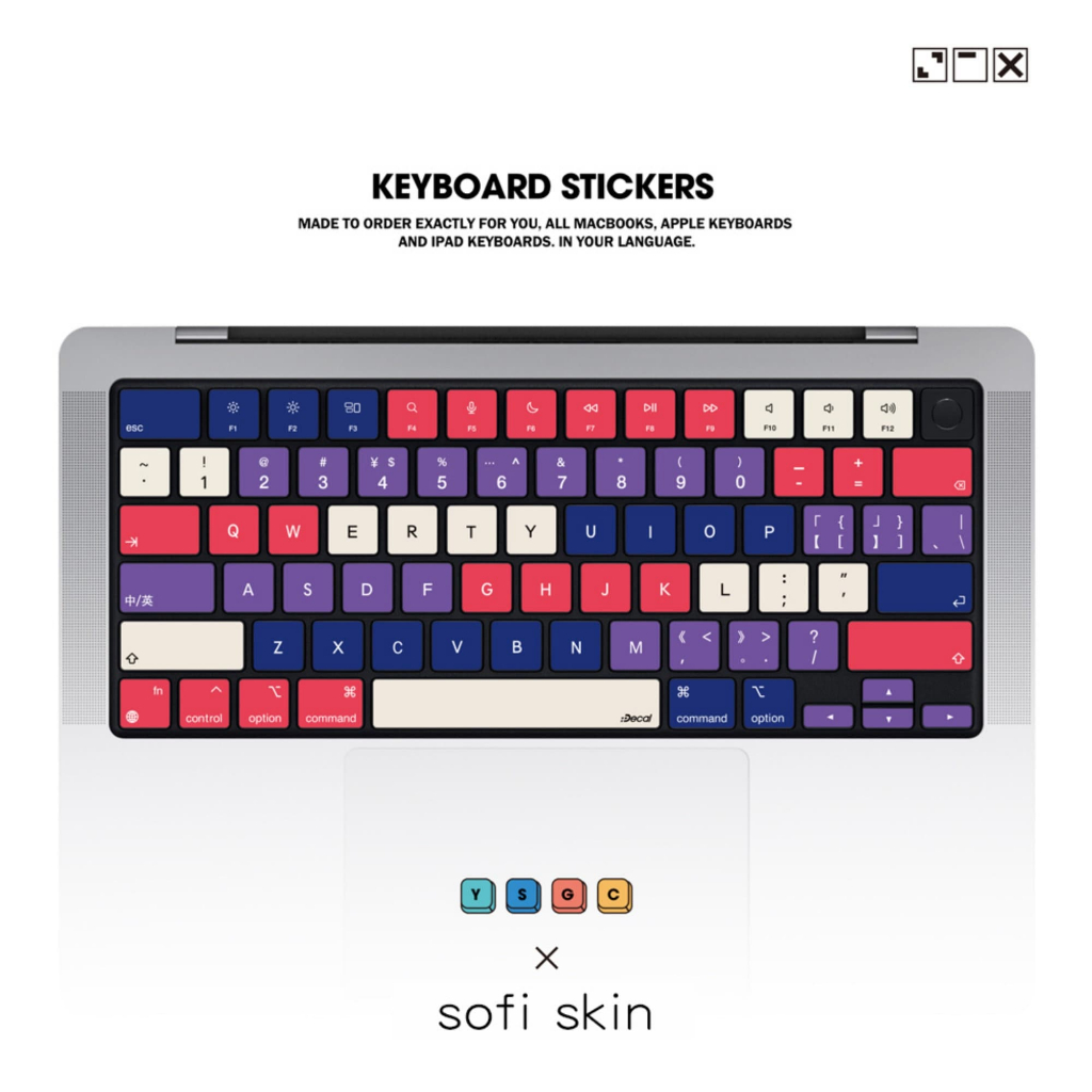 Miếng Dán Trang Trí Bàn Phím Laptop Macbook - Bản Đa Sắc - Macbook ...