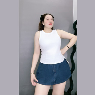 Áo thun ba lỗ bigsize dáng dài áo sát nách cổ tròn vải gân tăm co giãn tốt cho Chubby - G8