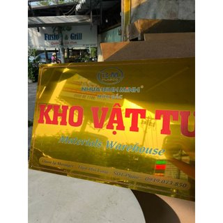 BẢNG, BIỂN CÔNG TY, Alcorest Vàng Gương in UV nội dung, ngoài trời