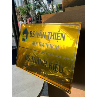 BẢNG, BIỂN CÔNG TY, Alcorest Vàng Gương in UV nội dung, ngoài trời