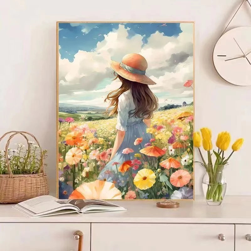 (XẢ KHO) Tranh Số Hóa , tranh sơn dầu 30*40cm CÓ KHUNG VÀ DỤNG CỤ VẼ - Tranh số hóa phong cảnh