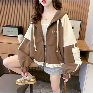 (CÓ TÚI TRONG) ÁO KHOÁC NỈ FORM RỘNG TAY PHỐI TÚI VIỀN CHỮ THÊU MẪU HOT