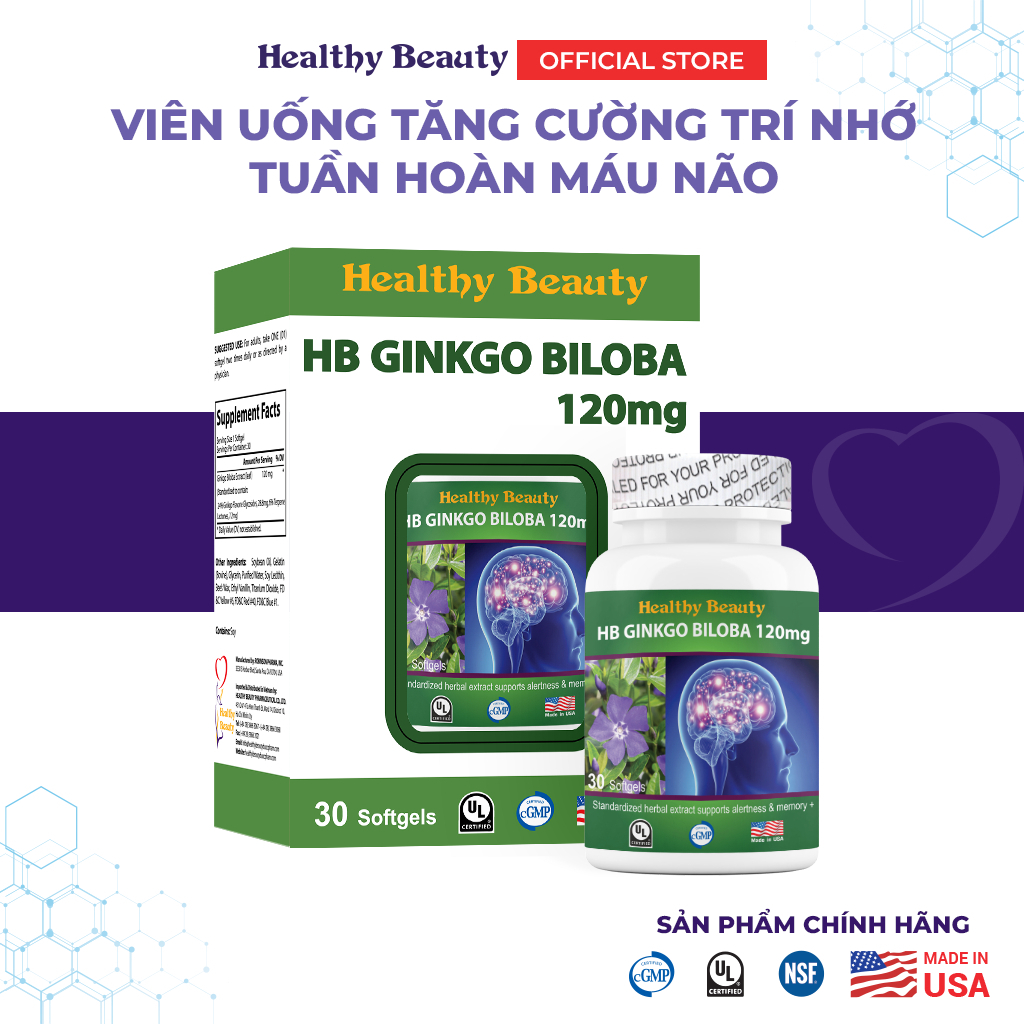 Ảnh Viên uống HB Gingko Biloba 30 viên - 60 viên 2