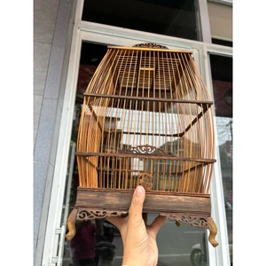 lồng sing hoa văn gỗ muồng giành cho hút mật/ ốc mít vành khuyên mẫu mới chạy thêm 2 đường chỉ cổ ở bảng