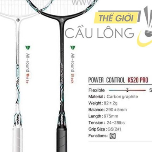 Ảnh Vợt Kumpoo k520 pro đen chính hãng căng 10kg 11kg 11,5kg bảo hành 1 năm khung carbon siêu bền đẹp - LIDAK SPORT 2