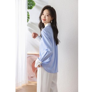 Áo Sơ Mi Nữ Công Sở dáng Basic phối ống tay trắng - SM24