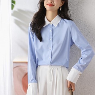 Áo Sơ Mi Nữ Công Sở dáng Basic phối ống tay trắng - SM24