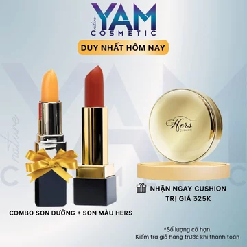 Combo Son dưỡng và Son màu Hers I'm Nature thỏi lì thiên nhiên không chì lâu trôi dưỡng ẩm mềm min an toàn cho cả bà bầu
